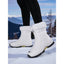 Lace Up Snow Boots for Women Padded Mid Calf Winter Boots