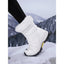 Lace Up Snow Boots for Women Padded Mid Calf Winter Boots