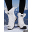 Lace Up Snow Boots for Women Padded Mid Calf Winter Boots in white