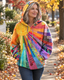 The Sunburst Hoodie on a fall walk