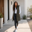 Puffer vest styled with jeans