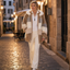 Oversized faux fur coat styled on the street