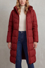 Long Puffer Jacket for Women Longline Quilted Winter Coat in red