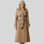 Long Trench Coat for Women Belted Classic Overcoat in khaki