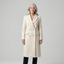 Longline Coat for Women Double Breasted Tailored Overcoat in white