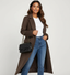 Longline Overcoat Double Breasted Wool Dress Coat for Women