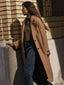 Oversized Camel Coat Wool Blend Long Coat for Women