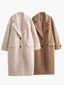 Oversized Camel Coat Wool Blend Long Coat for Women
