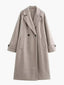 Oversized Coat Double Breasted Long Wool Coat for Women