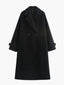 Oversized Coat Double Breasted Long Wool Coat for Women in black