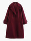 Oversized Coat Double Breasted Long Wool Coat for Women in burgundy