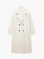 Oversized Wool Coat Double Breasted Winter Coat for Women in beige striped