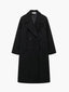 Oversized Wool Coat Double Breasted Winter Coat for Women in black