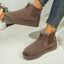 Platform Ankle Boots for Women Suede Chelsea Booties Slip On in taupe