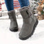 Plush Lined Snow Boots for Women Mid Calf Warm Winter Boots in grey