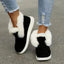 Plush Slip On Boots for Women Faux Fur Cuff Ankle Booties