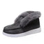 Plush Slip On Boots for Women Faux Fur Cuff Ankle Booties