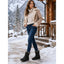 Quilted Snow Boots for Women Fur Collar Ankle Winter Boots