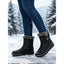 Quilted Snow Boots for Women Fur Collar Ankle Winter Boots