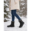 Quilted Snow Boots for Women Fur Collar Ankle Winter Boots