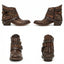 Women’s Western Ankle Boots with Buckle & Chain Details