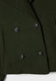 Detail of the buttons on the black peacoat