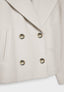 Burgundy short peacoat shown flat