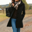 Single Breasted Coat for Women Classic Lapel Winter Coat in black
