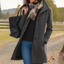 Single Breasted Coat for Women Classic Lapel Winter Coat in gray
