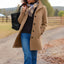 Single Breasted Coat for Women Classic Lapel Winter Coat in khaki