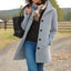 Single Breasted Coat for Women Classic Lapel Winter Coat in light gray