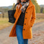 Single Breasted Coat for Women Classic Lapel Winter Coat in orange
