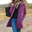 Single Breasted Coat for Women Classic Lapel Winter Coat in purple