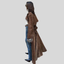 Suede Trench Coat for Women Long Belted Overcoat