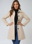 Trench Coat for Women Fit and Flare Button Front Classic Coat in apricot