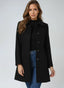 Trench Coat for Women Fit and Flare Button Front Classic Coat in black