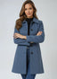 Trench Coat for Women Fit and Flare Button Front Classic Coat in blue