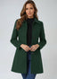Trench Coat for Women Fit and Flare Button Front Classic Coat in dark green