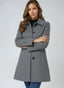 Trench Coat for Women Fit and Flare Button Front Classic Coat in gray