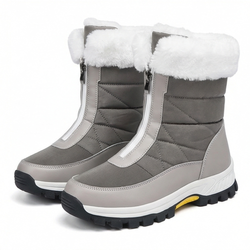 Waterproof Snow Boots for Women Insulated Quilted Winter Boots in gray