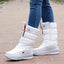 Waterproof Winter Boots for Women Tall Fur Lined Snow Boots in white