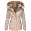 Winter Coat for Women Cozy Quilted Warm Jacket in beige