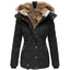 Winter Coat for Women Cozy Quilted Warm Jacket in black