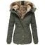 Winter Coat for Women Cozy Quilted Warm Jacket in green