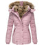 Winter Coat for Women Cozy Quilted Warm Jacket in pink