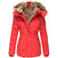 Winter Coat for Women Cozy Quilted Warm Jacket in red