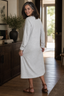 Women's A-Line V-Neck Knit Midi Dress