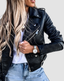 Asymmetric zip detail of the biker jacket