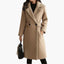 Women's belted wool blend winter coat in camel