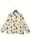 Women's Bow Print Christmas Sweater with V-Neck and Button Front